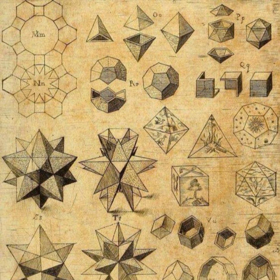Sacred Geometry Illustrations from Johannes Kepler